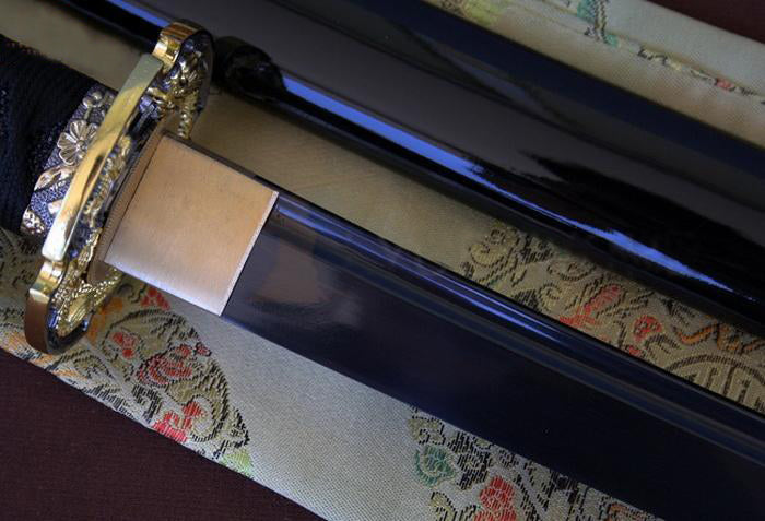 Japanese Damascus Blade Black Folded Steel Katana Sword - Masamune Swords-Samurai Katana Swords UK For Sale