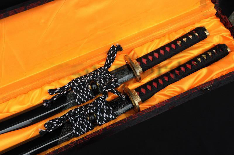 Handmade Full Tang Blade Japanese Samurai Sword Set (katana+wakizashi) - Masamune Swords-Samurai Katana Swords UK For Sale